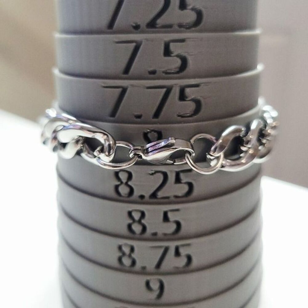 NWT Mens 12mm Shiny Stainless Steel Cuban Link Bracelet Lobster Clasp – 8 in - Picture 3 of 7